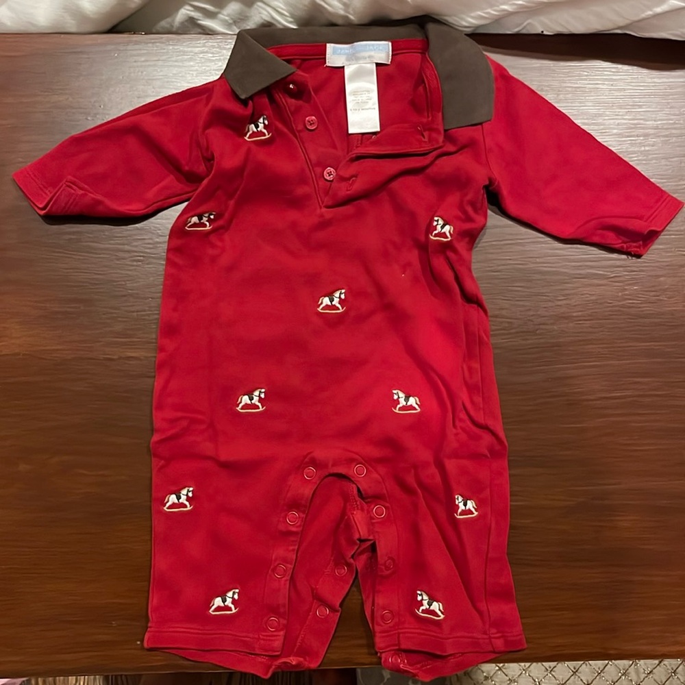 Janie and Jack Rocking Horse Embroidered Onesie 0-3 months